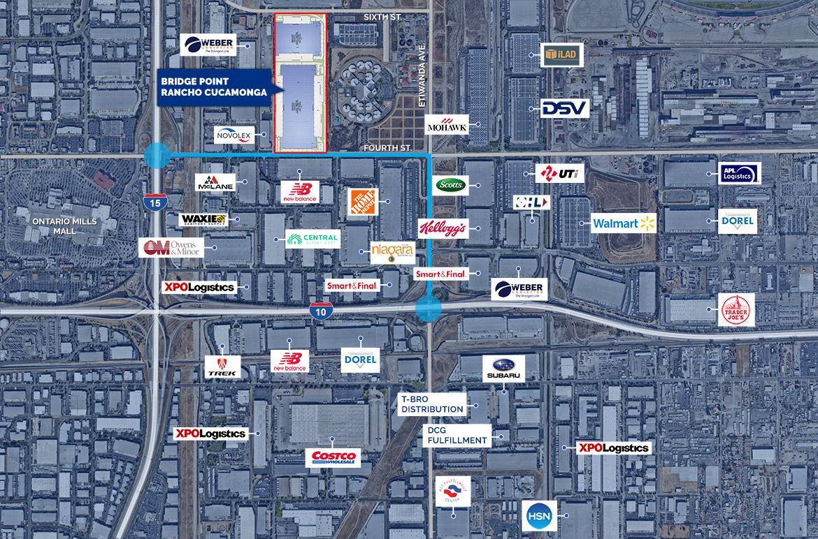 Bridge Point Rancho Cucamonga Corporate Neighbors Map